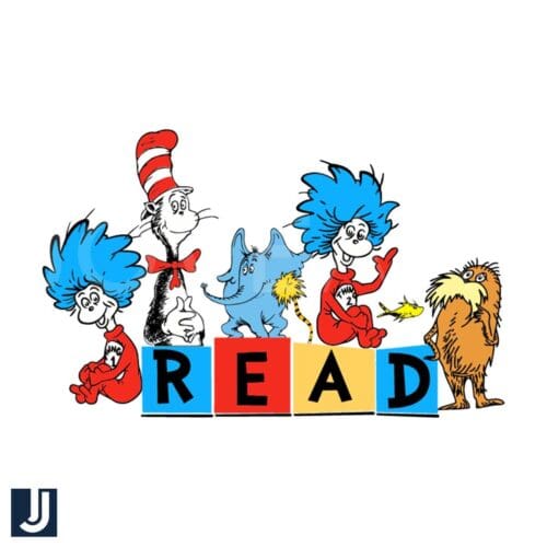 Dr Seuss Friends READ Book SVG File Download Now