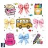 Dr Seuss School Bus Coquette Bow PNG Seussville Style