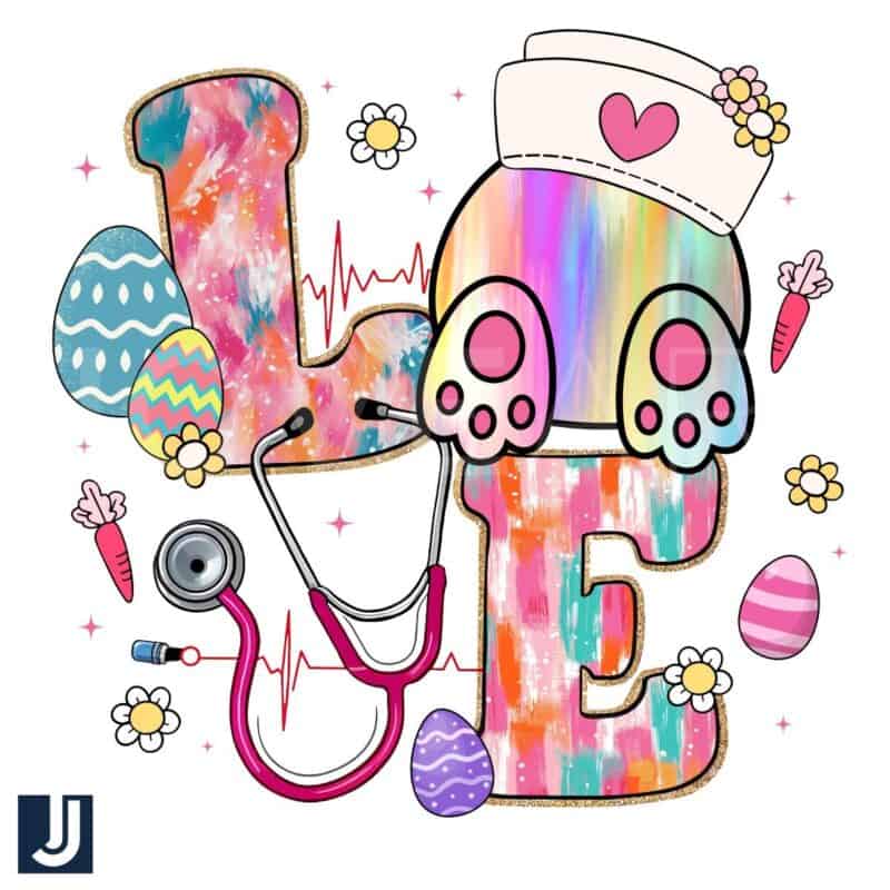 Easter Bunny Nurse Stethoscope PNG Design