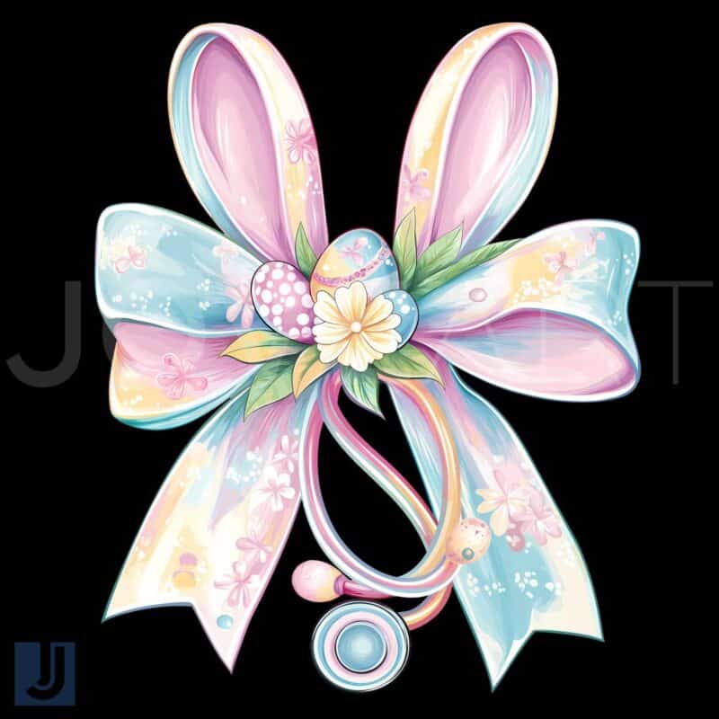 Easter Bunny Stethoscope PNG Cute Coquette Design