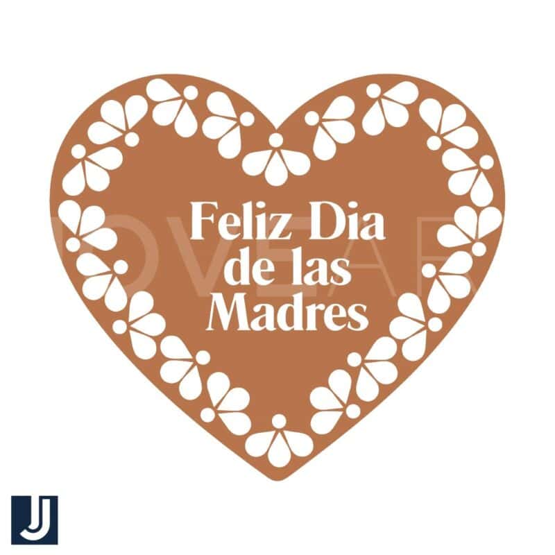 Feliz Día de las Madres Heart Mom SVG Cut File