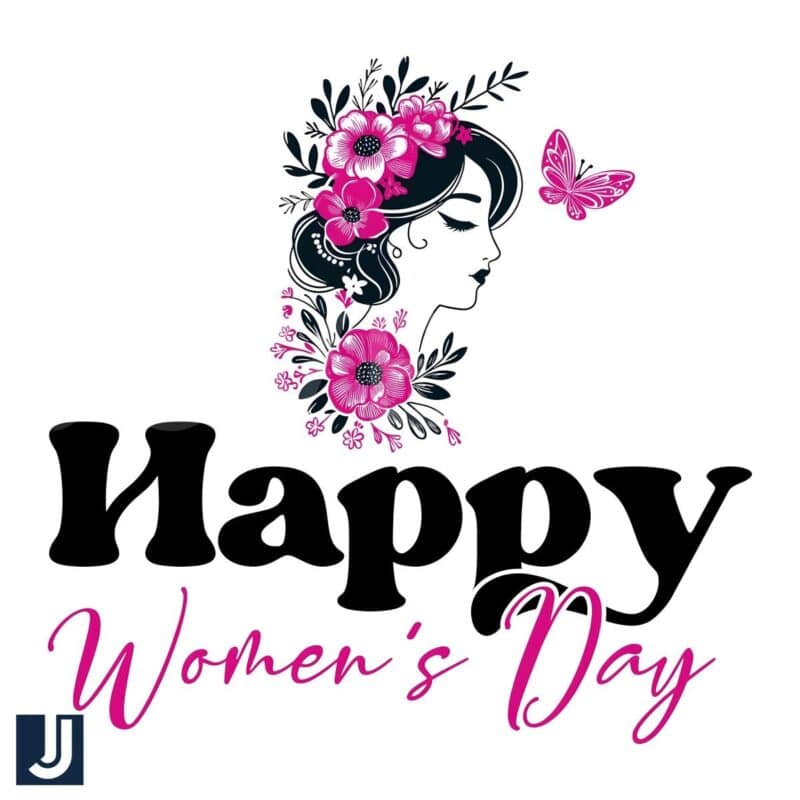 Floral Butterfly Silhouette PNG for Happy Womens Day