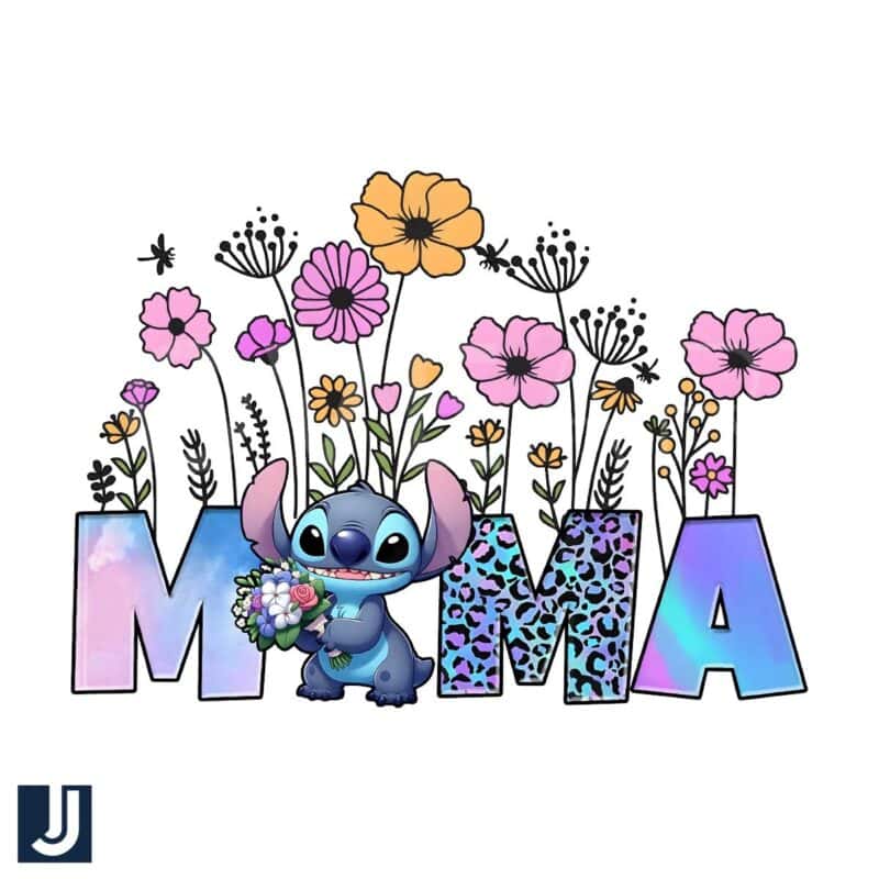 Floral Mama Stitch PNG Happy Mothers Day Design