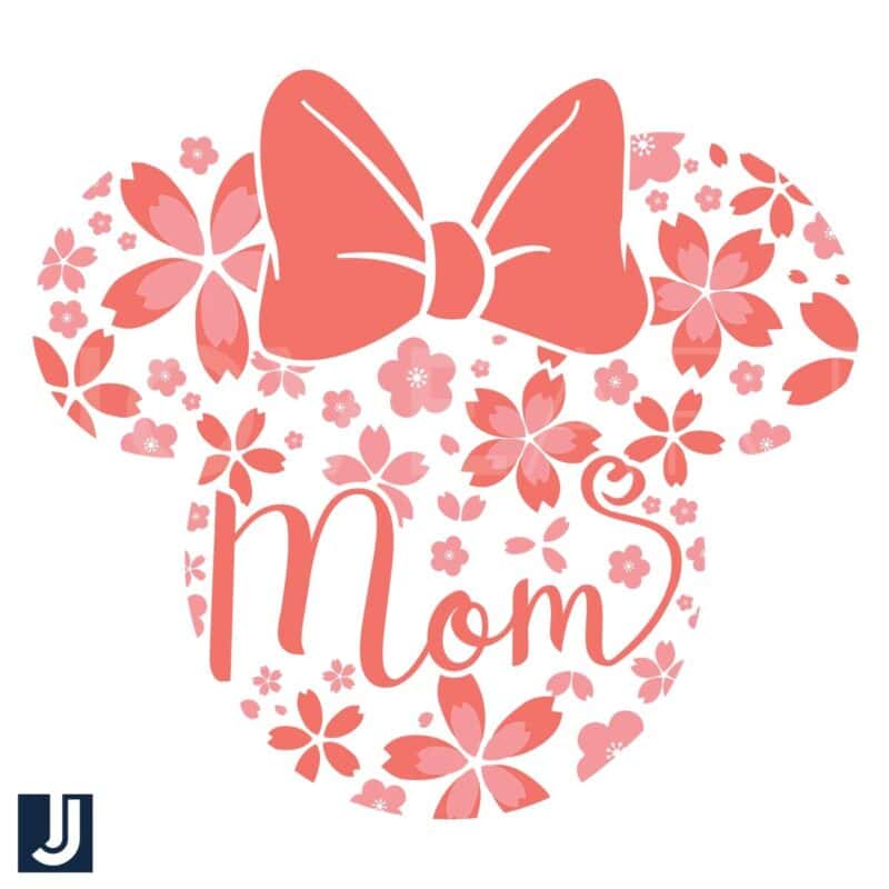 Floral Minnie Mom Head SVG Mine Forever