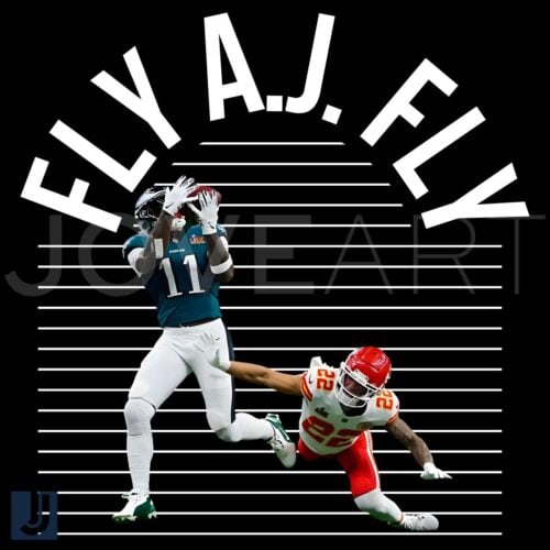 Fly A J Fly Philadelphia Eagles Brown Super Bowl LIX PNG