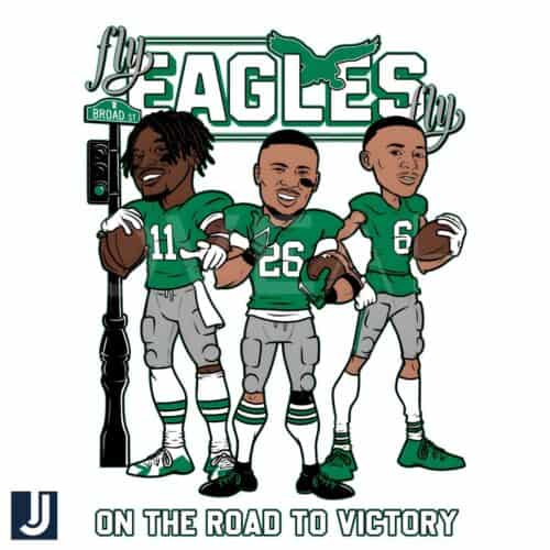 Fly Eagles Fly on the Road to Victory Philadelphia Eagles PNG