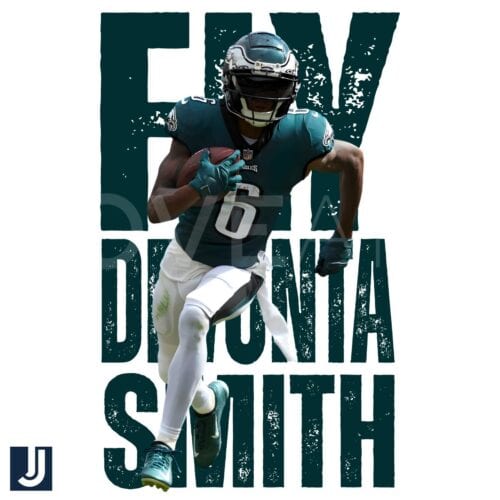 Fly High DeVonta Smith Eagles Super Bowl LIX PNG