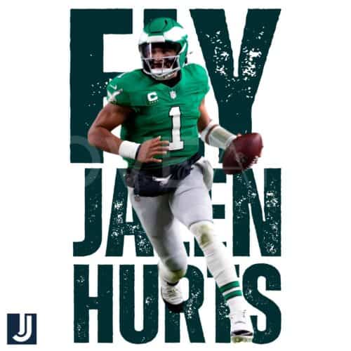 Fly High Jalen Hurts Philadelphia Eagles Super Bowl LIX PNG