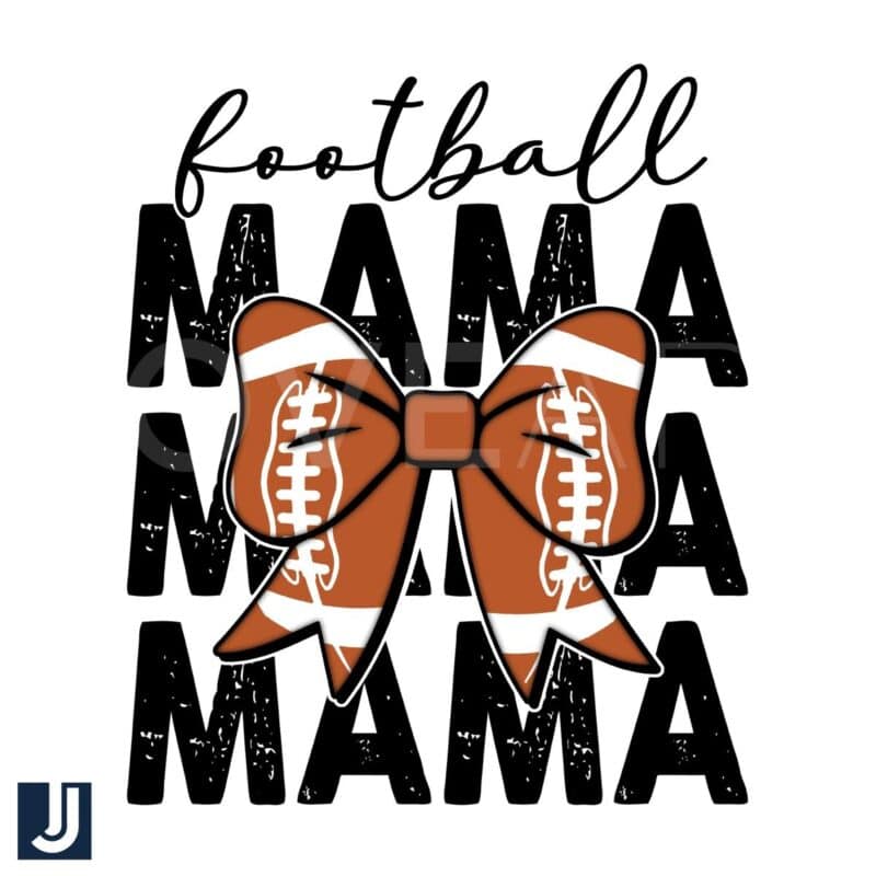 Football Mama Coquette Bow PNG