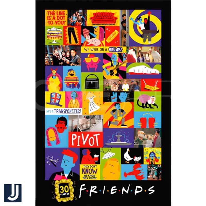 Friends 30th Anniversary Grid Poster TV Series PNG