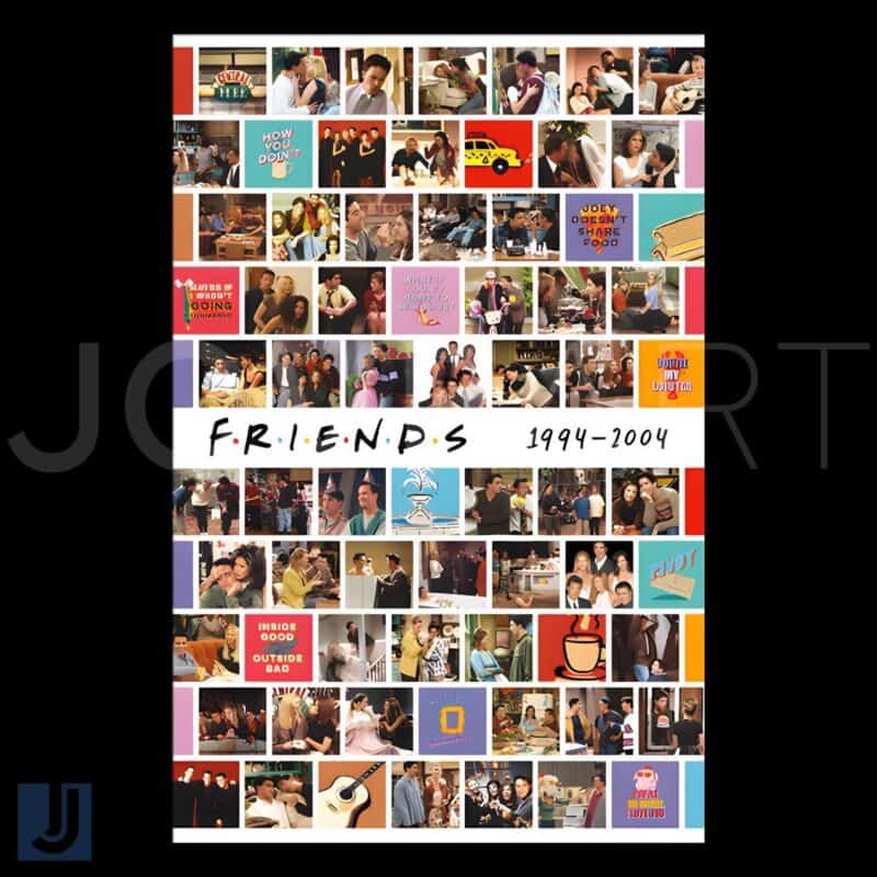 Friends Collage PNG Poster Celebrating 1994 to 2024