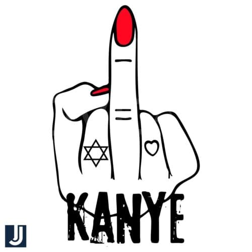 Fuck Kanye Lady Middle Finger Stand Up For Antisemitism SVG