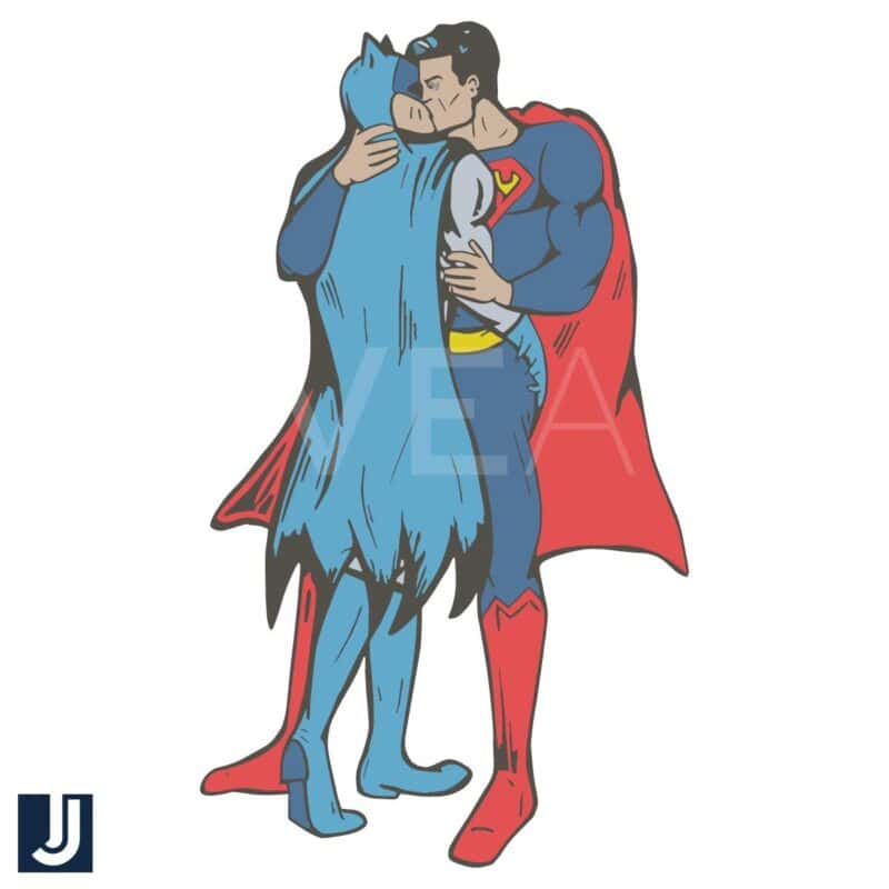 Funny Batman Superman Kiss Meme Gay Pride SVG