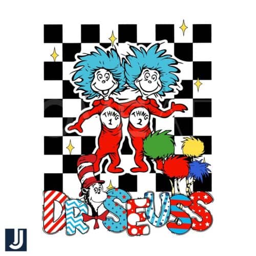 Funny Dr Seuss Thing 1 Thing 2 SVG Design File