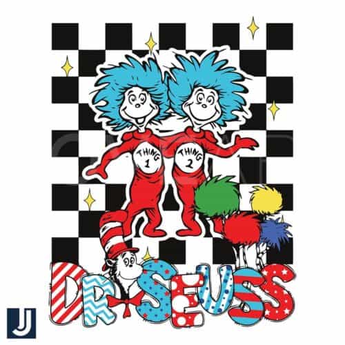 Funny Dr Seuss Thing 1 Thing 2 SVG File for Download