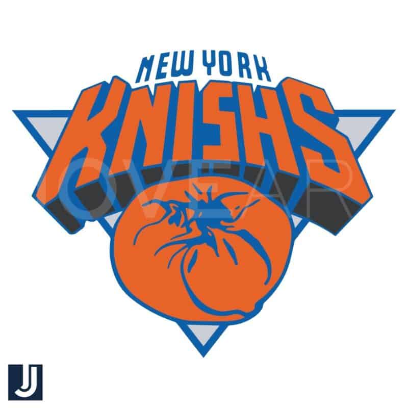 Funny New York Knicks Knish Basketball Parody SVG