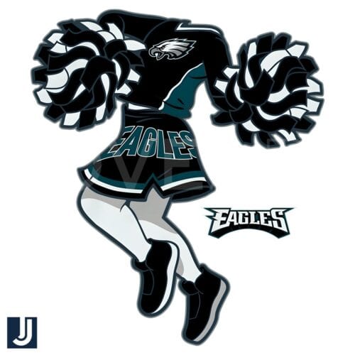 Girls Toddler Eagles Cheerleader PNG Midnight Green Spirit