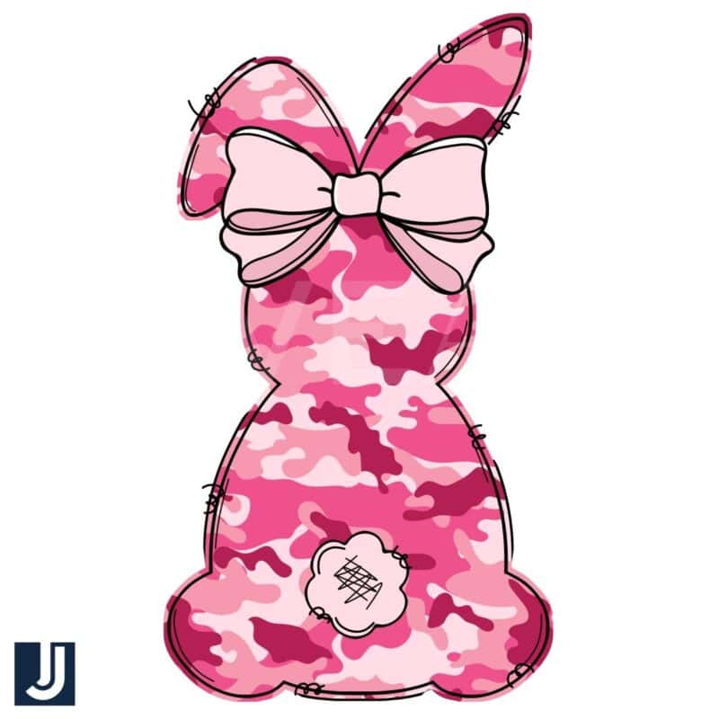 Girly Camo Easter Bunny PNG for Cute Fun Designs