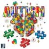 Glitter Autism Puzzle Bow Love Understand Accept PNG