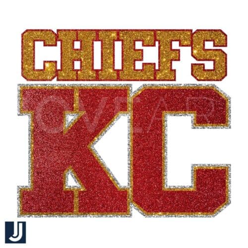 Glitter Chiefs KC Football Fans PNG Design