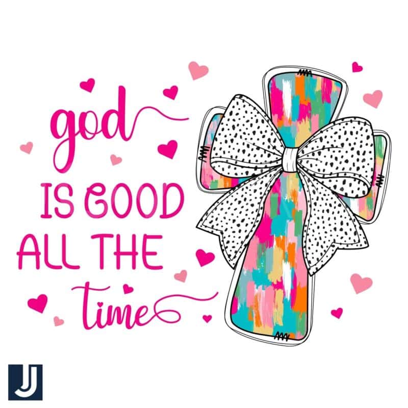 Glitter Cross Coquette PNG God Is Good All the Time