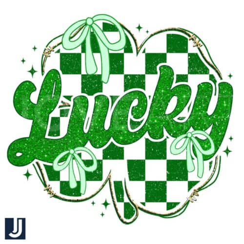 Glitter Lucky Coquette St Patricks Day PNG Design