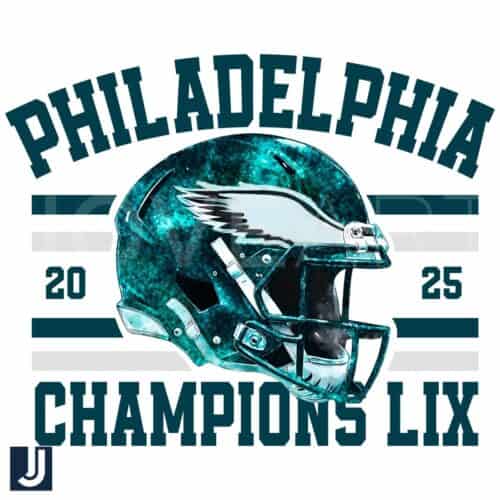 Glitter Philadelphia 2025 Champions Football Helmet PNG