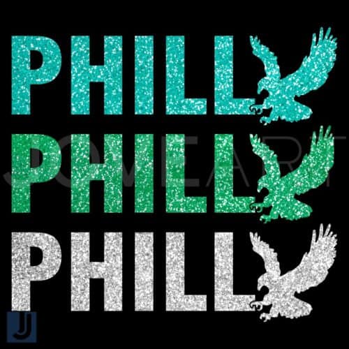 Glitter Philly Eagles Super Bowl LIX PNG for Loyal Fans