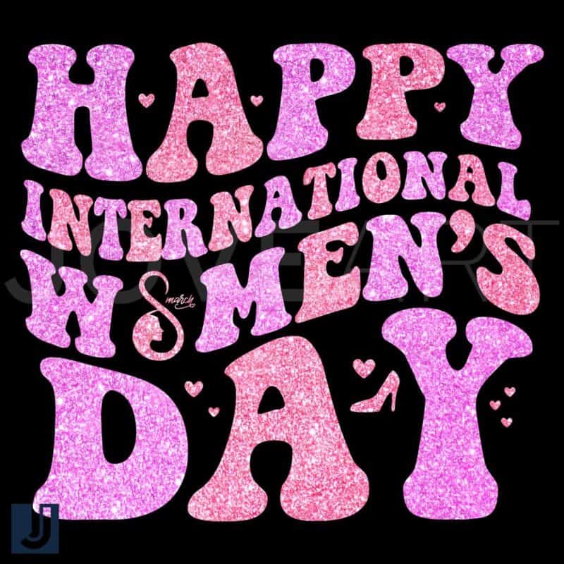 Glitter Retro Groovy PNG for International Womens Day March 8