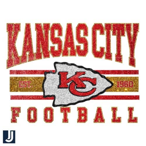 Glitter Vintage 1960 Chiefs Football Logo PNG Kansas City Pride