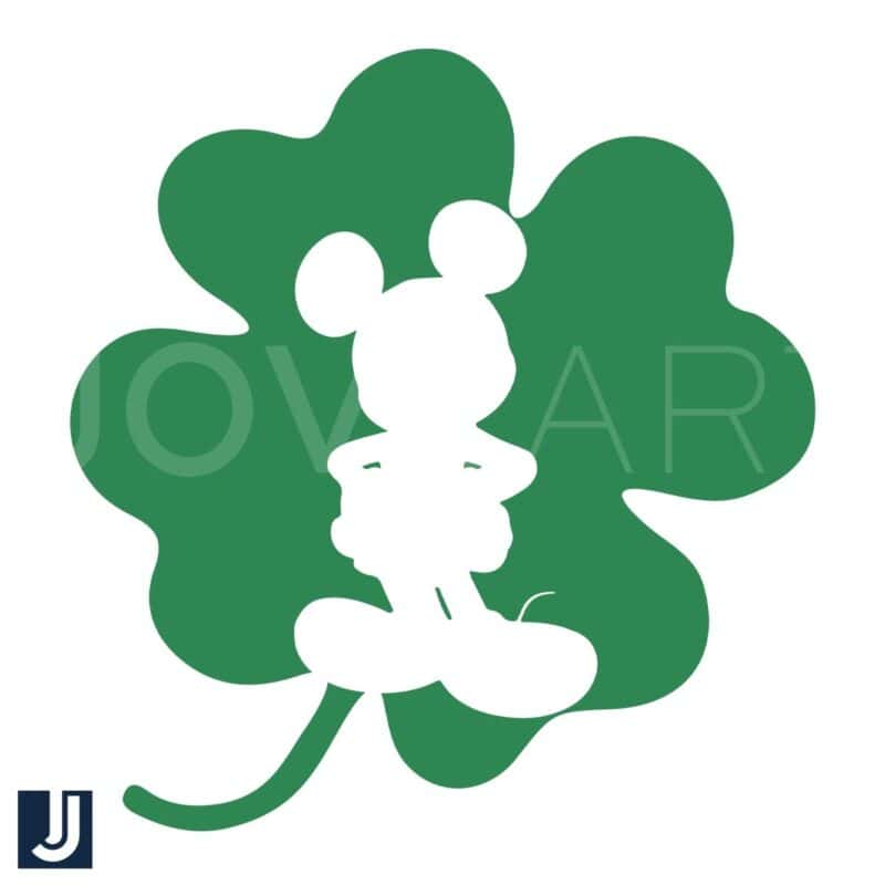 Green Clover Mickey Silhouette SVG for St Patricks Day