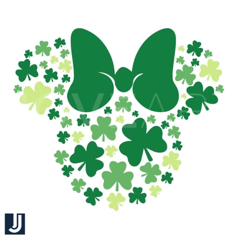 Green Clover Shamrock Minnie Mouse SVG Cut File