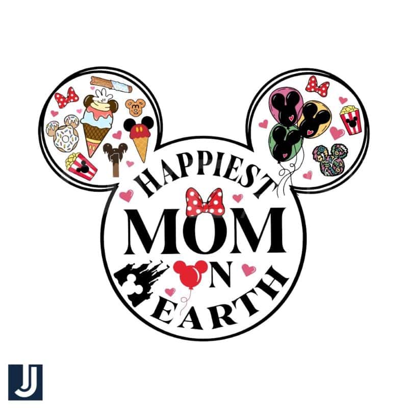 Happiest Mom on Earth Disney Snack PNG Design