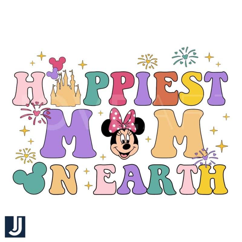 Happiest Mom on Earth Minnie Mouse PNG Design