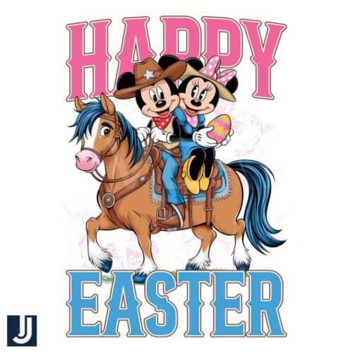 Happy Easter Cowboy Mickey Minnie PNG