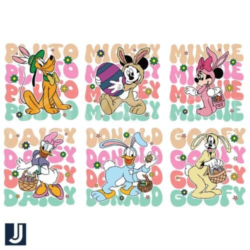 Happy Easter Disney Friends Bunny Bundle SVG PNG