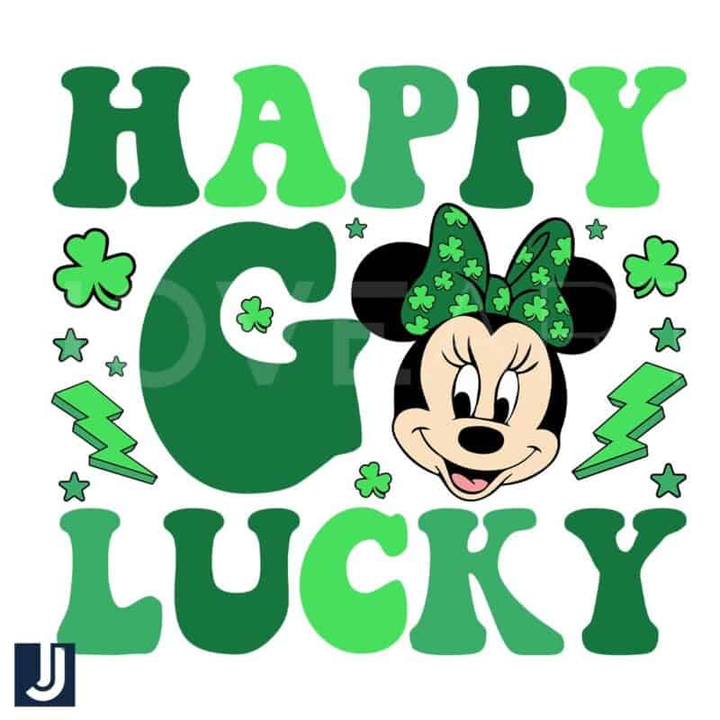 Happy Go Lucky Minnie Mouse Green SVG Charm