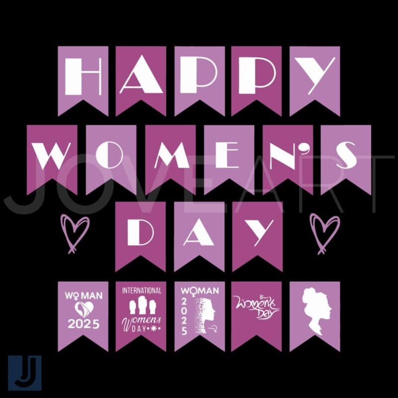 Happy International Womens Day 2025 SVG Festival Flags