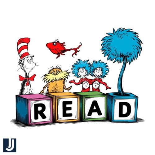 Happy Reading Book Day Dr Seuss SVG Design