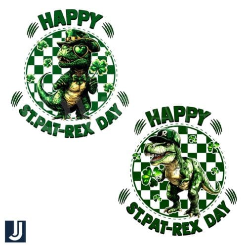 Happy St PatRex Day Lucky TRex Checkered PNG