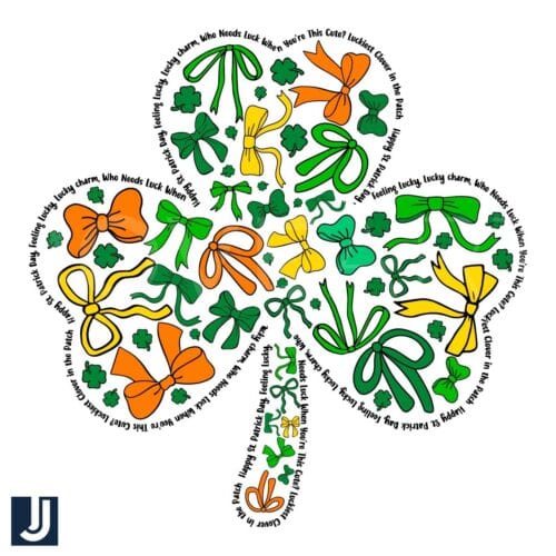 Happy St Patricks Day Coquette Shamrock PNG Design