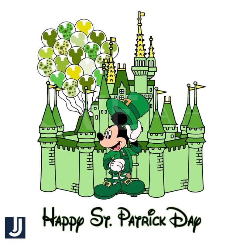 Happy St Patricks Day Mickey Mouse Leprechaun Kingdom PNG