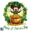 Happy St Patricks Day Mickey PNG with Gold Leprechaun Magic