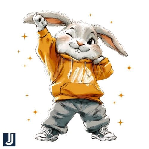 Hip Hop Bunny Winking Happy Easter PNG