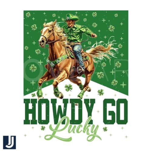 Howdy Lucky Western Cowboy St Patricks Day PNG