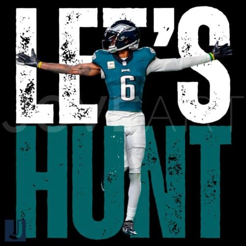 Hunt Eagles with DeVonta Smith Super Bowl LIX PNG