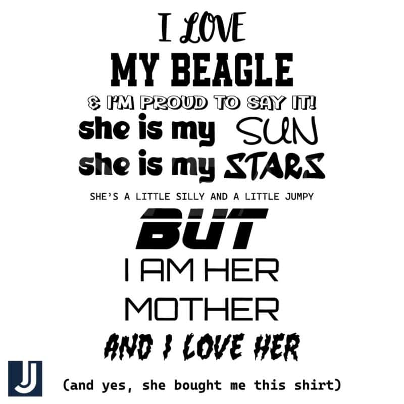 I Love My Beagle Mom Funny Quote SVG Design