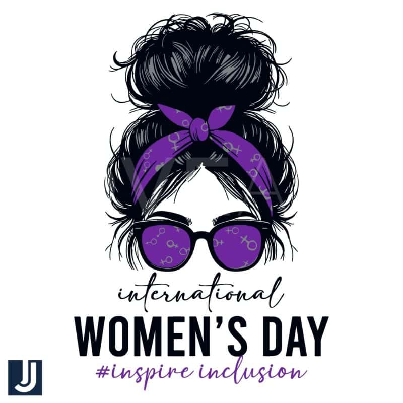 Inspire Inclusion Messy Bun Girl SVG for International Womens Day