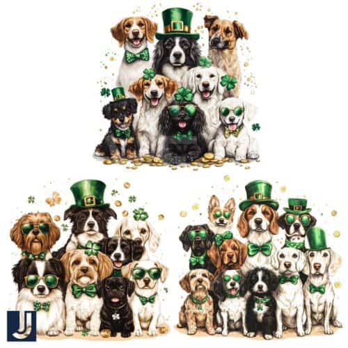 Irish Dog PNG Bundle for St Patricks Day Celebrations