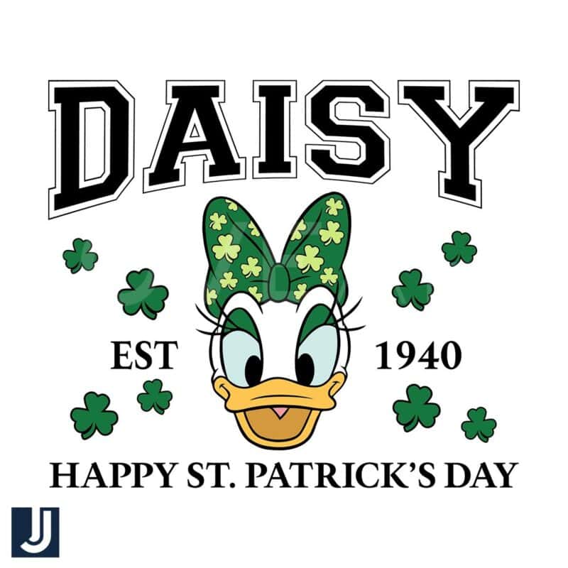 Irish Green Daisy Duck SVG Happy St Patricks Day Fun